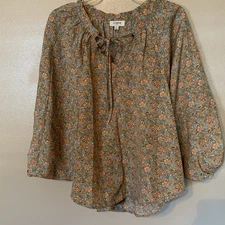 Umgee Floral Poncho Top Boho Size M Boutique