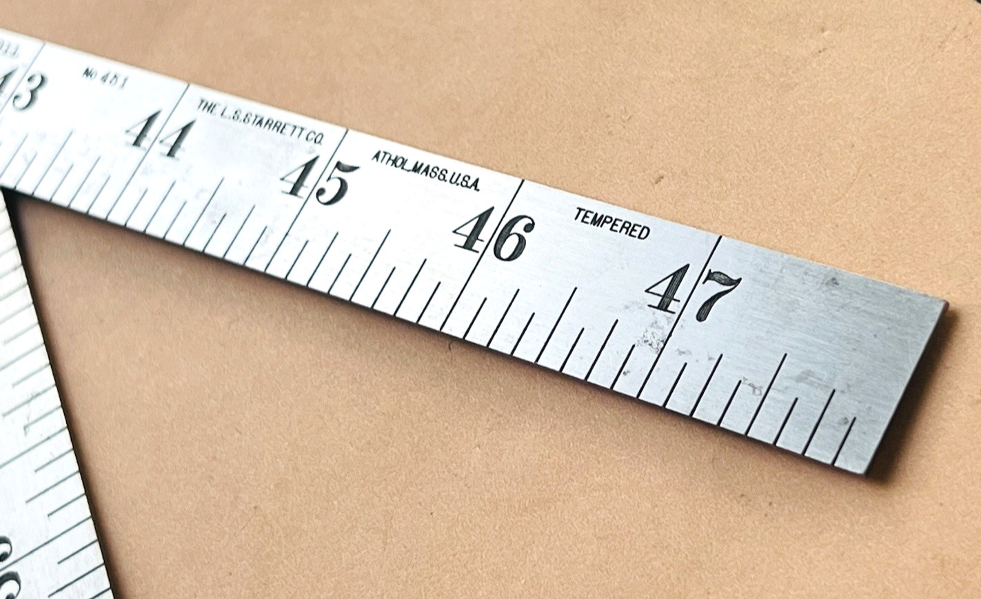 Steel Ruler 48 Inch Starrett No.451 Steel Folding Ruler 48 Inch Antique (Pat. Mar. 11, 1911)