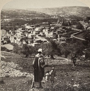 Bethany Al-Eizariyya Palestine 1896 zdjęcie stereo vintage §A oryginalne odliczenie