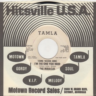 Miracles (come round here) I'm The One You Need Tamla DEMO Soul Northern Motown