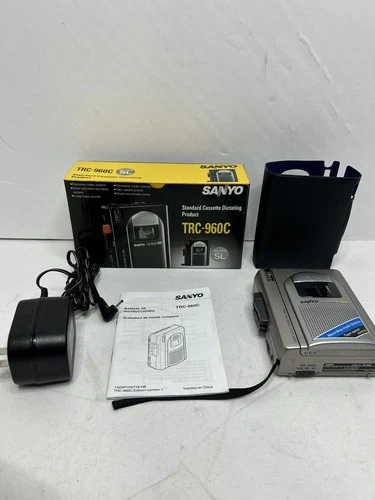 Sanyo TRC-960C Standard Cassette Dictating Compact Cassette Tape Recorder-Silver