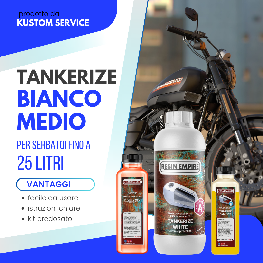 TANK SEALER Kit Trattamento Serbatoio Ripara Rigenera Ruggine Bianco Piccolo - Foto 5