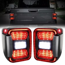 2 X Smoked Full Led Tail Light For Jeep Gladiator Jt 20-24 Rear Brake Stop Lamps