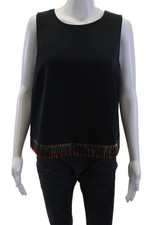 Emporio Armani Womens Black Basic Sleeveless Tank Round Neck Polyester Size S