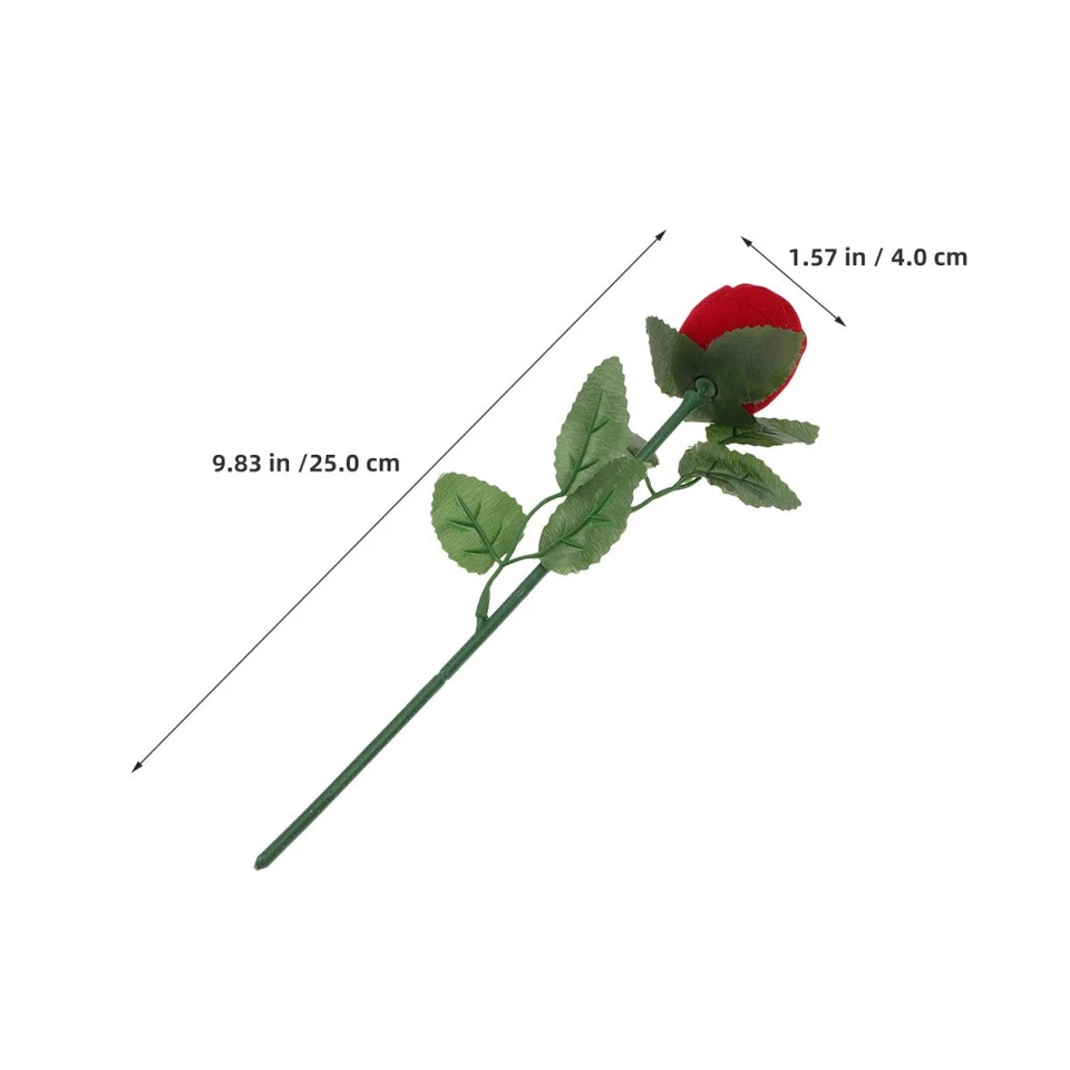 6 PCS Wedding Ring Box Engagement Red Rose Case Rings Bearer Holder - Image 2 of 4