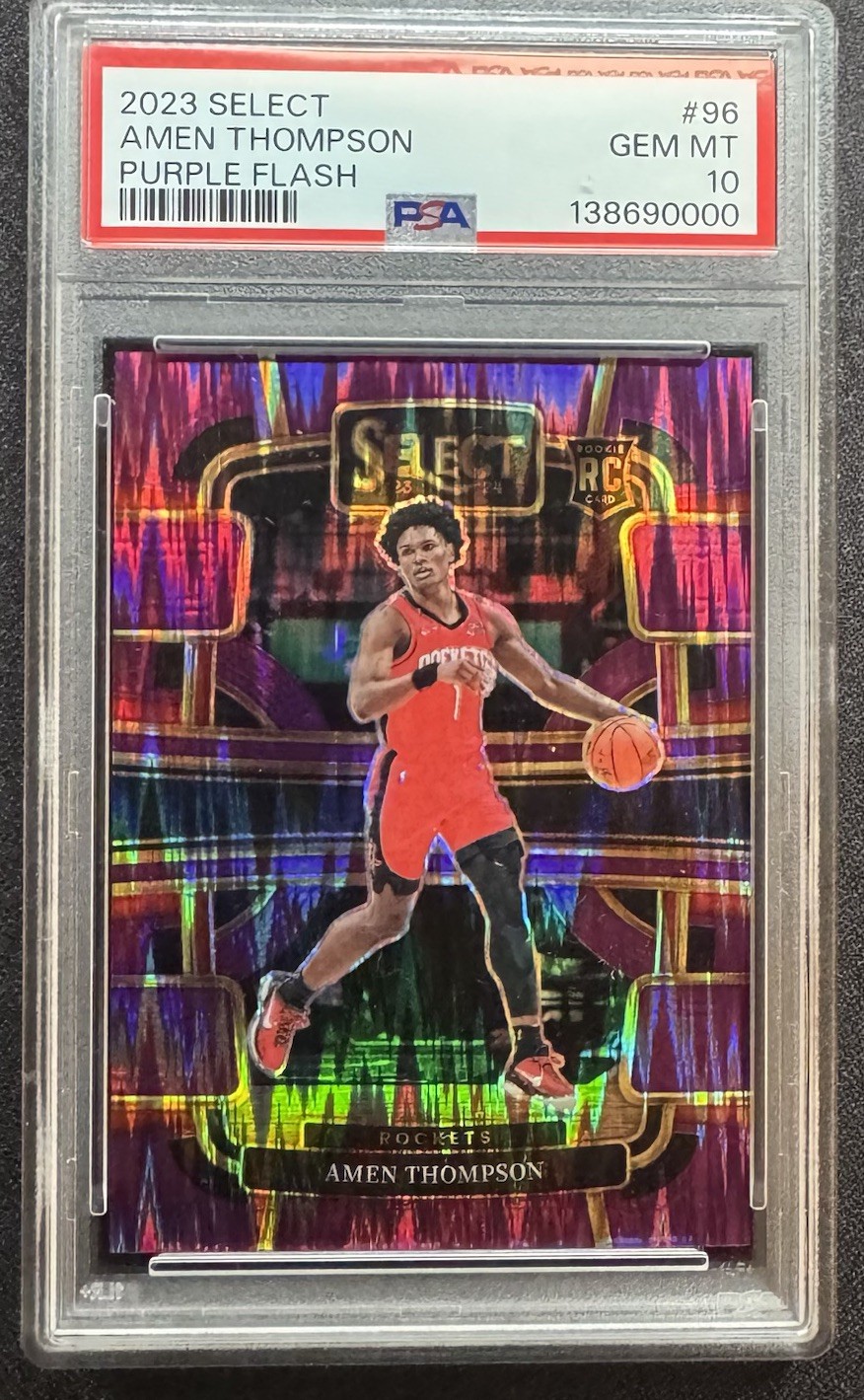 2023 Select Concourse Purple Flash #96 Amen Thompson Rookie RC - 38/175 PSA 10