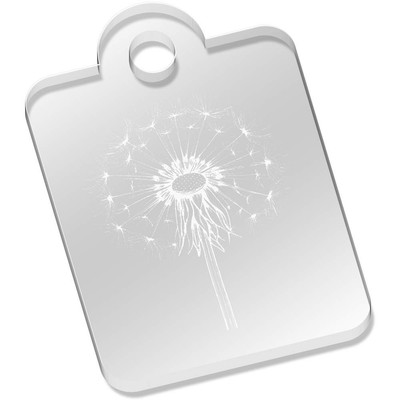 'Single Dandelion' Laser-Engraved Clear Acrylic Keyring / Keychain (AK052933)