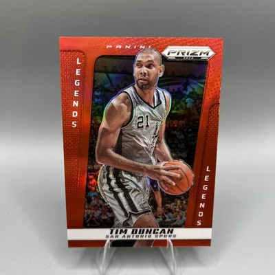 2024-25 Panini Prizm Deca - Legends Tim Duncan #202 Red Prizm /199 Spurs Card