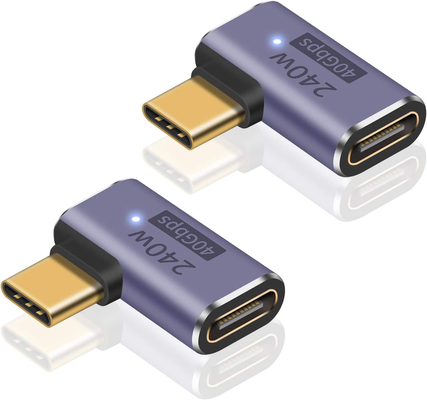 USB C Right Angle Adapter PD 240W for Thunderbolt 4/3, Right Angle 90 Degree USB