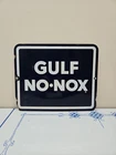 GULF NO NOX.  Porcelain PUMP Sign Used ORIGINAL CONDITION Petroliana Gas Oil Vtg