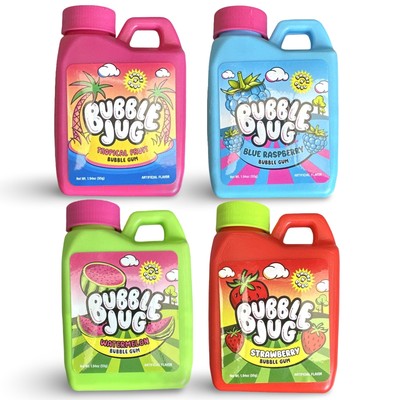 Bubble Jug Bubble Gum Variety Pack   Blue Raspberry, Watermelon, Strawberry & Tr