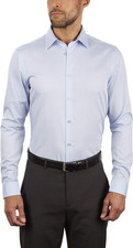 Men'S Slim Fit Non-Iron Herringbone Dress Shirt