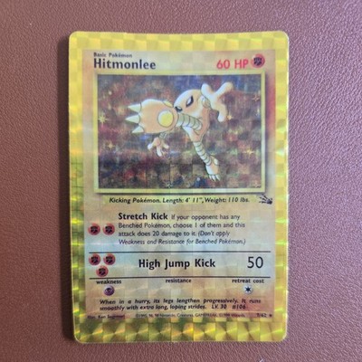 Hitmonlee RARE Cube Holo Vending Sticker (Pachi/Inofficial) 1990s Vintage Pokémon
