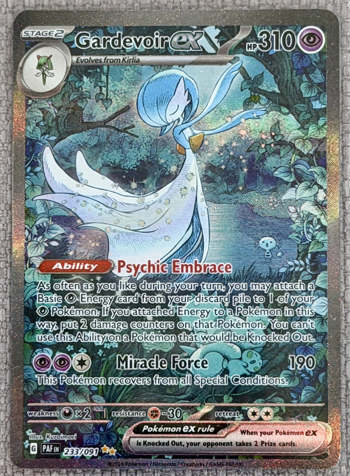 Pokemon Gardevoir EX Holo Special Illustration Rare 233/091 SV Paldean Fates