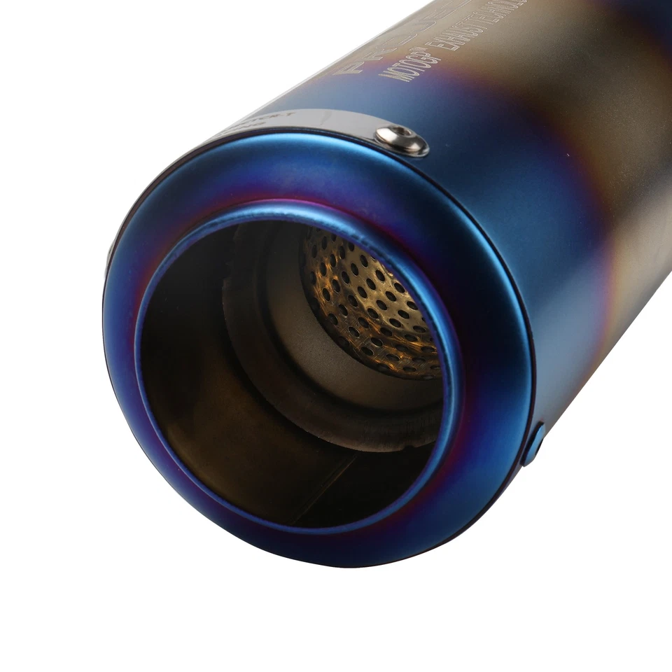 SC Slip-on 2" 51mm Universal Motorcycle Muffler Exhaust Pipes Tail Pipe Blue Foto 4 de 4