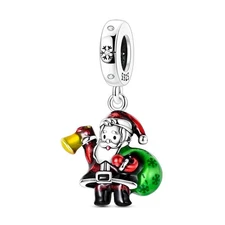 MULA European 925 Sterling Silver Charm Enamel Santa Claus For Women Bracelet