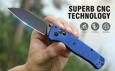Pocket Folding Knife,4''-Stainless Steel Blade Axis Button Lock+Gift Box-Model BM