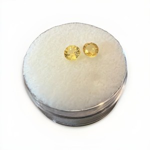 Natural 1ct Yellow Sapphire Round Cut LOOSE Matched Pair