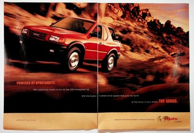 Isuzu Amigo SUV 4x4 V6 Print Ad Vintage 90s Car Advertisement Ephemera