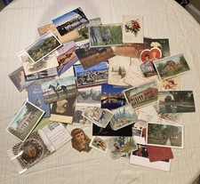 Junk Journal Lot 40 Antique Vintage Paper Ephemera Greeting, Postcards As Is