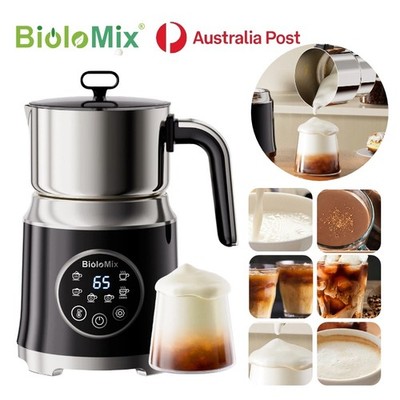 Biolomix 6IN1 Electric Milk Frother Steamer Soft Foam Coffee Stainless Steel AU