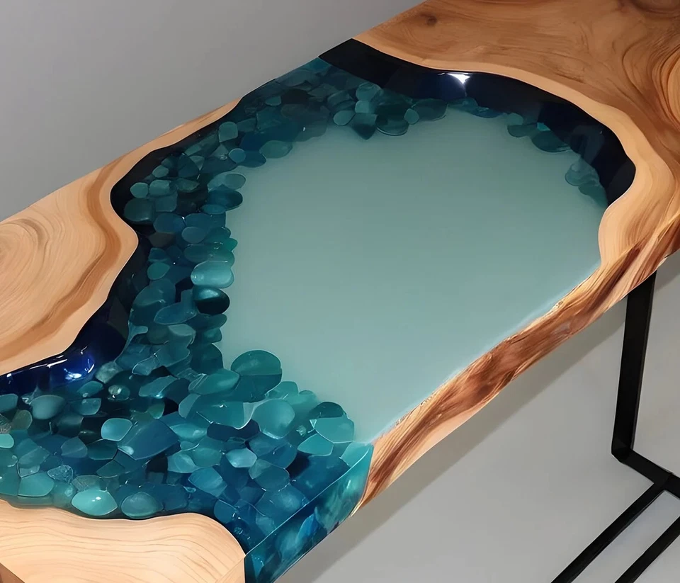 Behind the Couch Console Table Plans Epoxy resin table, Handmade Table Home Deco - Image 4 of 4