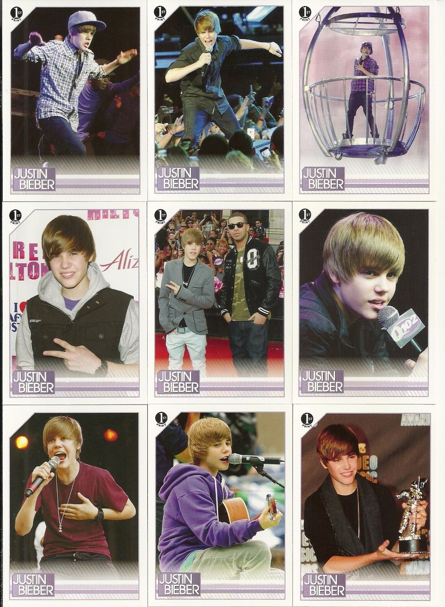 (未開封)ジャスティンビーバー2010年限定カード　5パック 2010 JUSTIN BIEBER CARDS - COMPLETE SET OF 150 - PANINI - EARLY