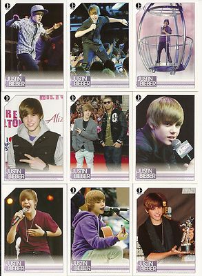 2010 JUSTIN BIEBER CARDS - COMPLETE SET OF 150 - PANINI - EARLY