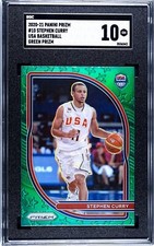 Stephen Curry 2020-21 Panini Prizm Green #10 Team USA SGC 10 GEM MINT Warriors