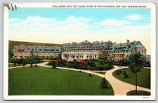 1920 Lodge Sky Top Club High In The Poconos Pennsylvania Grounds Posted Postcard