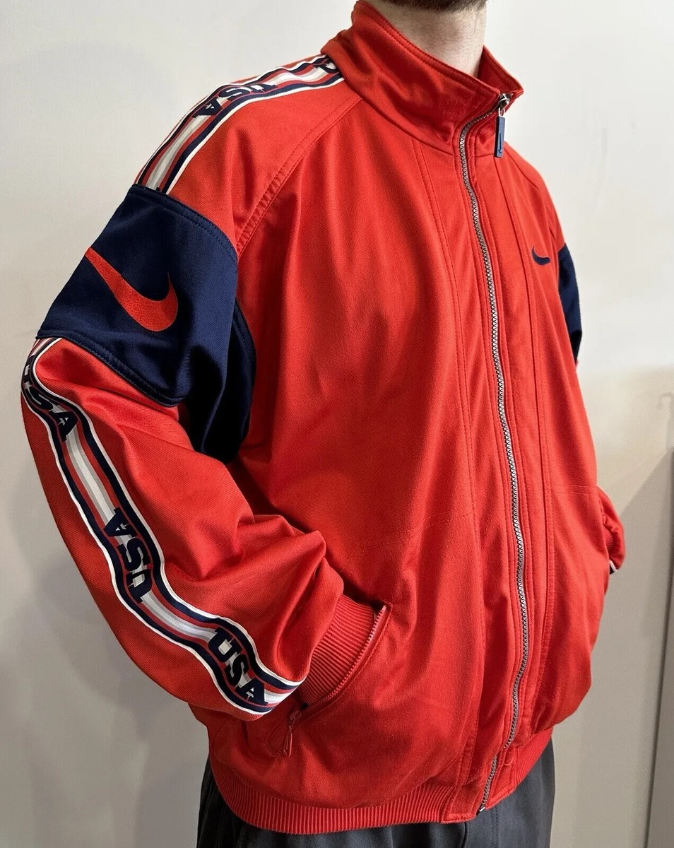 NIKE VINTAGE TRACK JACKET FULL ZIP BIG LOGO USA 1990s 90s NIKE VINTAGE TRACK JACKET FULL ZIP BIG LOGO USA 1990s 90s