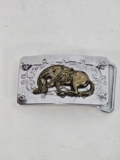 Bucking Saddle Bronco Vintage Silvertone Belt Buckle