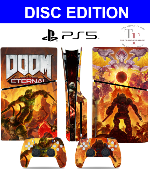 PS5 Themed Decal Sticker Skin for PS5 Slim DISC EDITION Wrap Vinyl + Controller-image