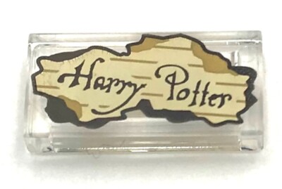 Lego New Trans-Clear Tile 1 x 2 Dark Brown 'Harry Potter' Part