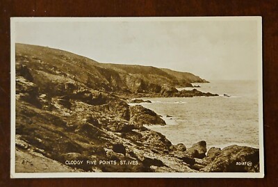 Clodgy Five Points St Ives England Valentine's Vintage Postcard