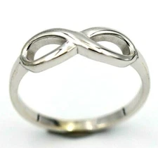 Kaedesigns, Genuine Solid Delicate Genuine 9ct White Gold Infinity Ring Size K