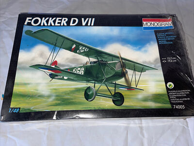 MONOGRAM 1/48th Scale FOKKER D.VII Plastic Model Kit 74005 skill level 2