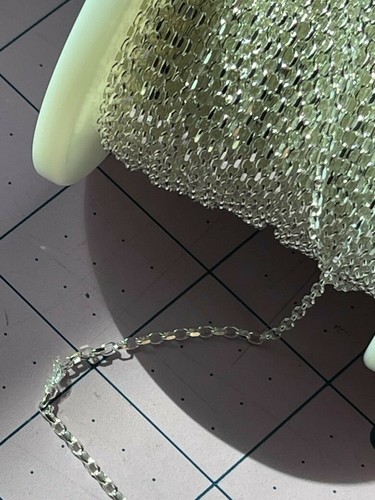 925 Sterling silver chain by the foot footage bulk DIMOND cut ROLO 2.77 x 1.8 mm - Picture 3 of 12