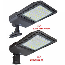 LED Parking Lot Light Adjustable Shoebox Street Pole Commercial Area Lights 200w