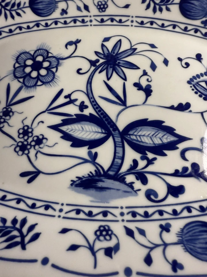 Plato vintage Kahla Zwebelmuster cebolla azul 14,5" por 8,5" estampado #3 Foto 4 de 4