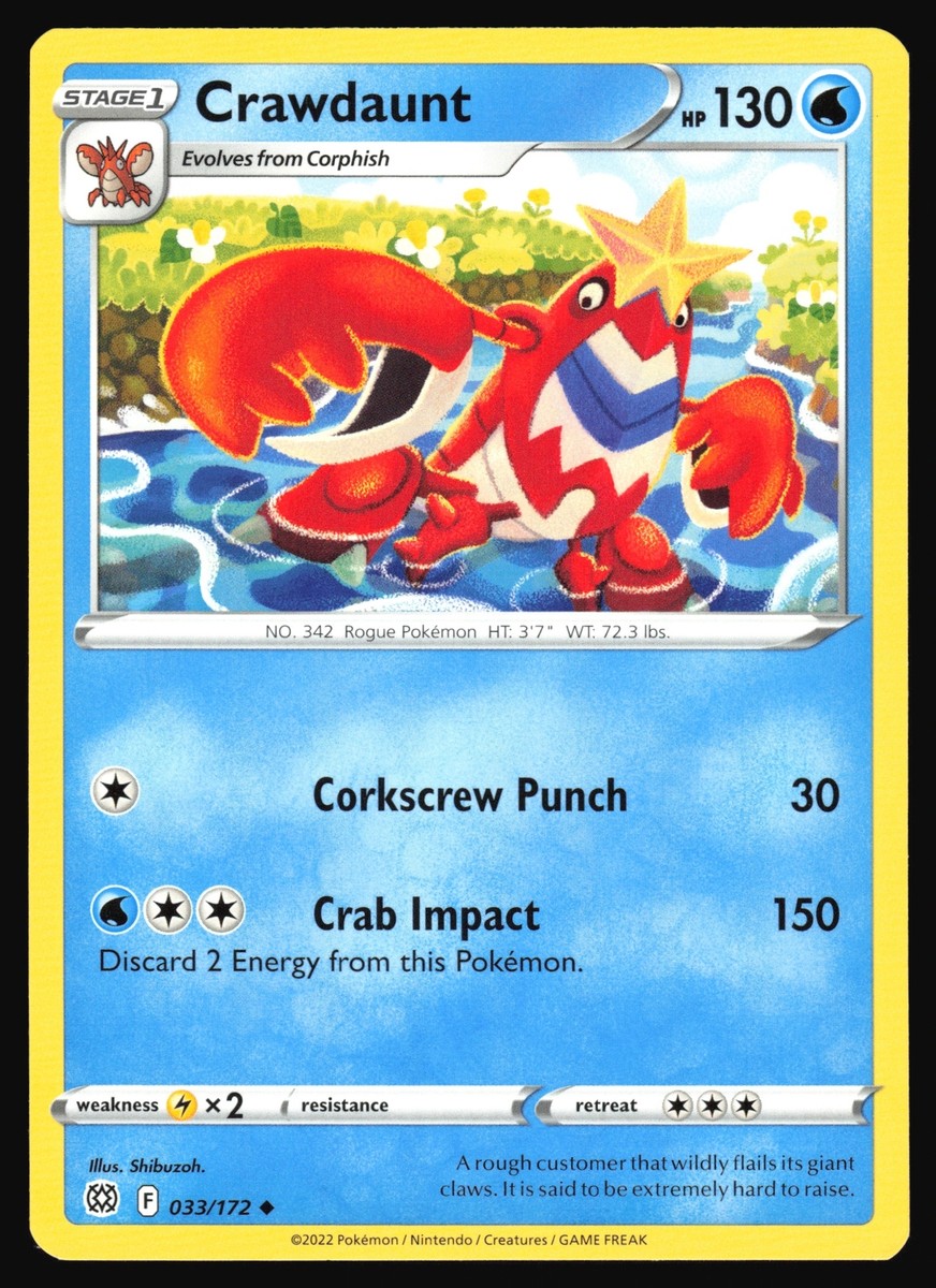 2022 Pokemon TCG Crawdaunt 033/172 Brilliant Stars Uncommon | eBay