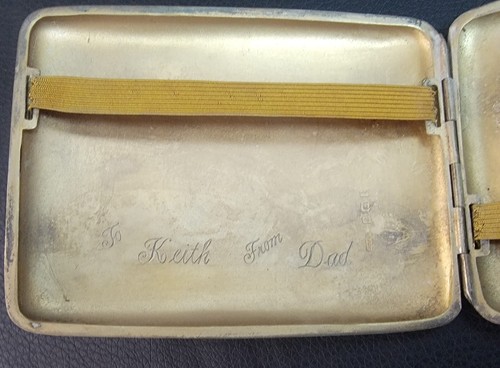 ANTIQUE GEORGE V Sterling Silver Cigarette Case 1918 Heavy 156 Grams England - Picture 6 of 8