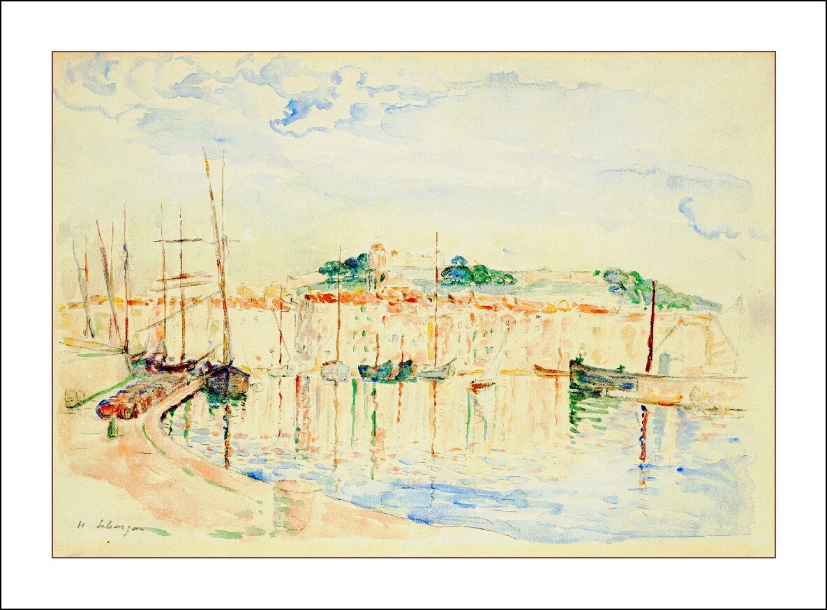 Poster lithographique Lebasque St Tropez Le Port 60x80cm | Affiche dart vintage pour salon