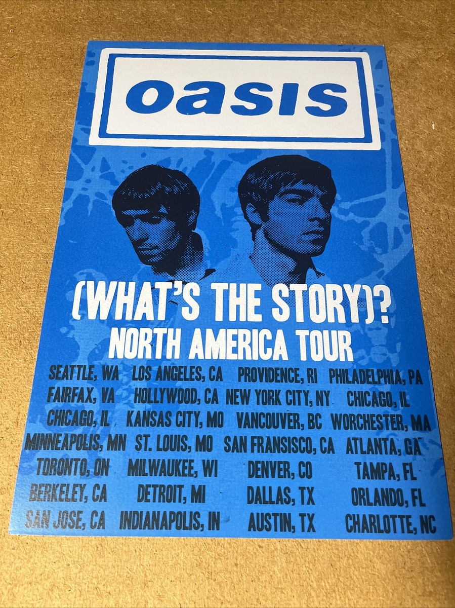 Oasis What's the Story North America Tour 1994 Cardstock Concert