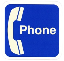 Vintage Pay Phone Sign - Sticker (Reproductio...