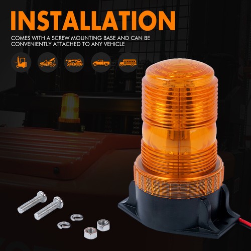 30 LEDs Rotating Beacon Strobe Light Truck Amber Emergency Warning Rooftop Lamps - Picture 6 of 7