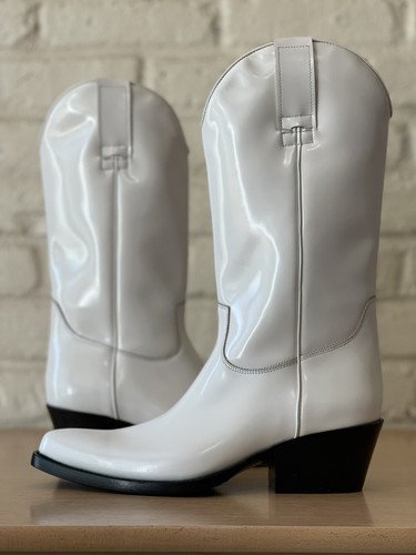 Calvin Klein 205W39NYC RAF Tammy White Western Cowboy Boots Women EU 41 Sz 10.5 - Picture 4 of 15
