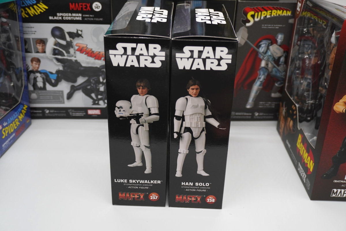 MAFEX Luke Skywalker #257 & Han Solo #258 Set Star Wars Action