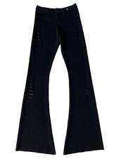 NWT Versace Slash Cut Out Medusa Black Knit Flare Leg Pants Trousers 42 6 1600