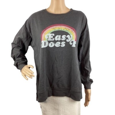 Wildfox Easy Does it Sommers Sweatshirt Size M Gray